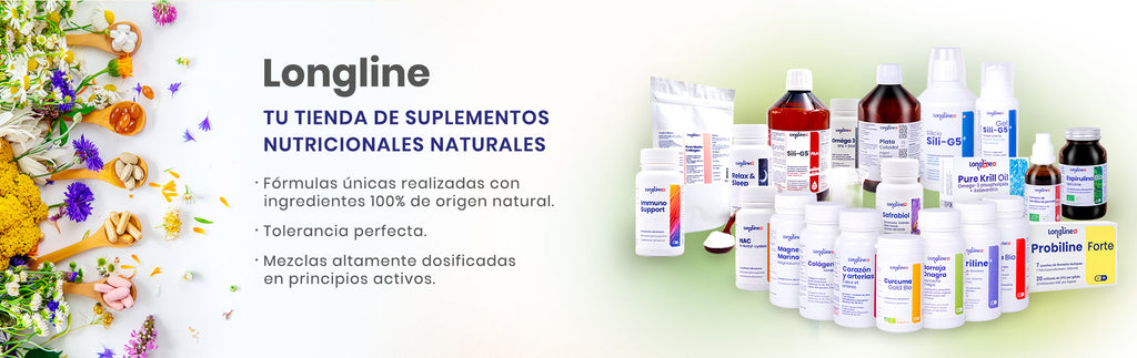 Longline, tu tienda de suplementos nutricionales naturales. Fórmulas únicas realizadas con ingredientes 100% de origen natural. Tolerancia perfecta.  Mezclas altamente dosificadas en principios activos.