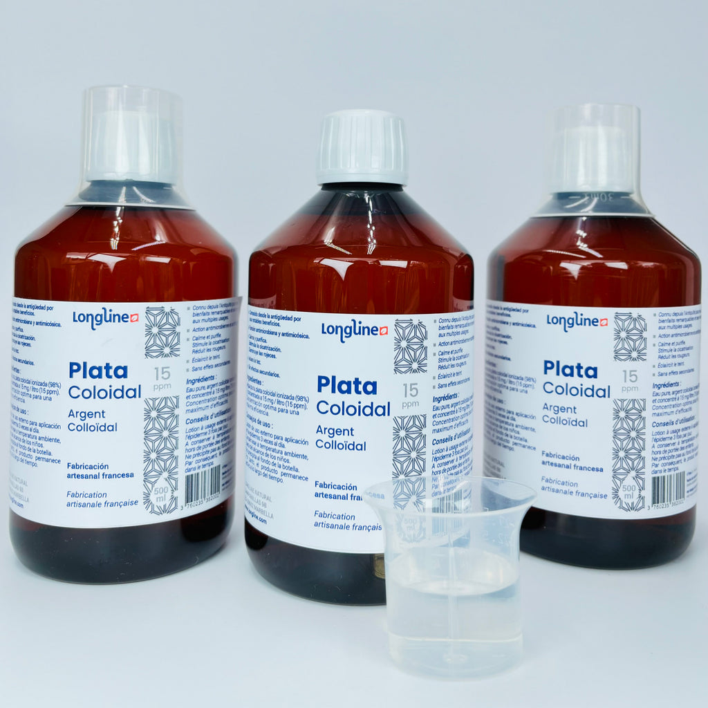 3 botes de Plata Coloidal 15 PPM