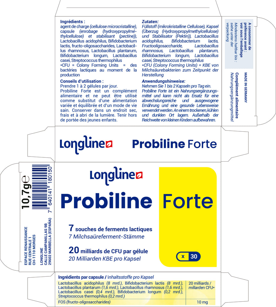 Etiqueta de Probiline Forte_ mejora sistema digestivo